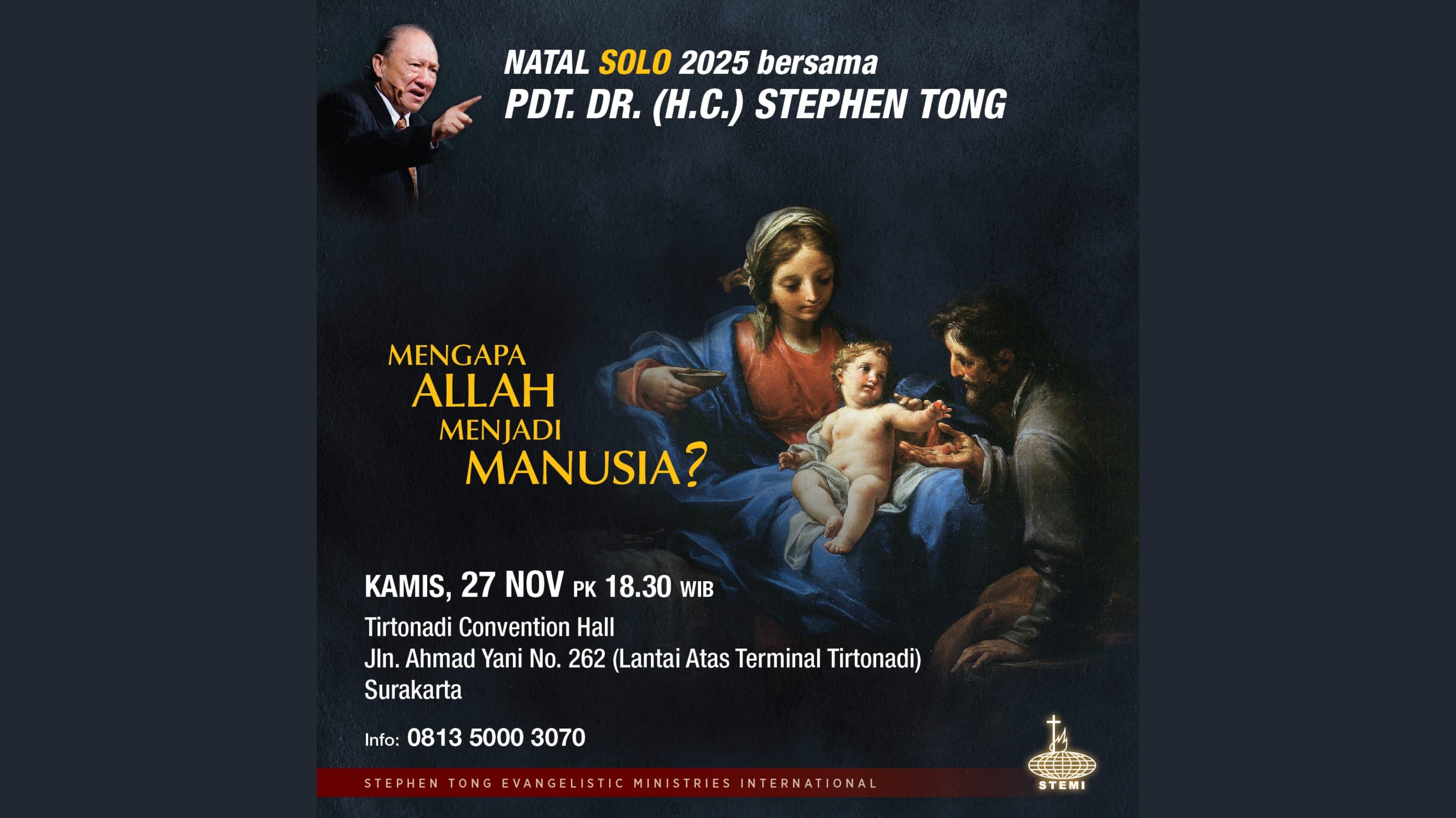 Natal Solo 2025 bersama Pdt. DR. (H.C) Stephen Tong
